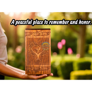 Urna Funeraria Artesanal de Madera Natural con Diseño de Árbol de la Vida y Pájaro, Caja para Cenizas con Resina Epoxi Azul, Recuerdo Conmemorativo Artístico de AYAANS - Product Image 6