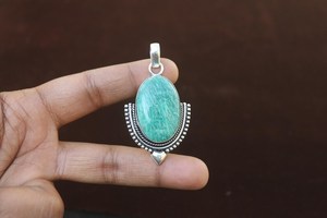 Colgante de Amazonita Verde con Piedra Preciosa, Joyería Fina de Plata 925, Regalo Único para Novia, Collar de Cristal Curativo - Product Image 2
