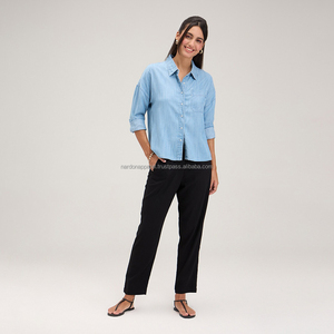 Nardon Apparel Nouveau 2025 Printemps Automne Tendance À La Mode Denim Chemises Blouses pour Femmes Lâche Casual Jeans Femme Vêtements - Product Image 1