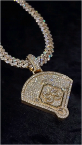 Colgante Personalizado de Hip Hop con Diseño de Escudo de Letras Iced Out y Moissanita Redonda, Joyería Bling - Product Image 5