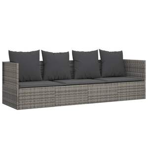 Cama de Exterior de Ratán Sintético Gris, Tela con Acabado en Polvo, Elegante Tumbona de Acero - Product Image 2