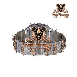 Montre de luxe en moissanite de qualité supérieure, cadran serti de pierres étincelantes, boîtier en acier inoxydable, pour hommes et femmes, disponible en promotion. - Product Image 3