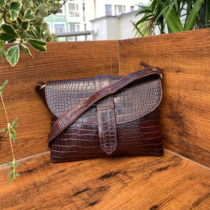 2024 nueva fábrica personalizada de cuero genuino de grano completo patrón de cocodrilo bandolera de alta calidad señoras bolsos de gran capacidad - Product Image 2