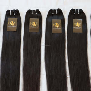 Extensiones de cabello humano liso de un solo donador, cabello indio Virgen sin procesar, tejido de Color Natural - Product Image 4