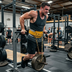 2026 New Arrival Unisex Leather Dipping <b>Belt</b> Adjustable Compression Dip <b>Belt</b> With Long Steel Chain Custom Logo Gym Workout <b>Belt</b> - Product Image 4