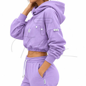 Sudadera con Capucha de Algodón para Mujer, Nueva Llegada, Sudaderas Personalizadas, Sudadera Corta con Capucha - Product Image 4