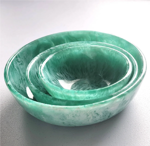 Tazón de resina epoxi de diseño nuevo, más vendido, con lámina dorada y resina morada y azul, para uso en la cena. - Product Image 6
