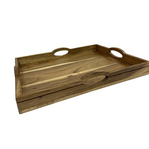 ร้อนขายไม้ให้บริการถาดที่มีด้ามจับแผ่นและจานที่ให้บริการจานร้านอาหารใช้เครื่องครัวเครื่องใช้ในบ้านตารางใช้ - Product Image 4