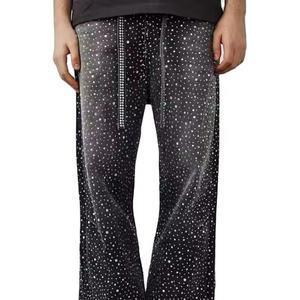 Jean évasé coupe droite en denim léger de haute qualité avec logo personnalisé, jambe large, très demandé - Product Image 1