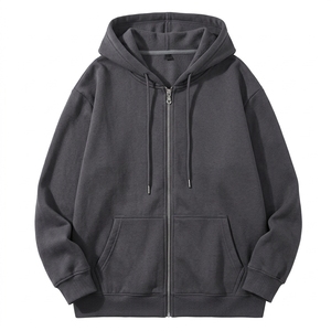 Sudadera con capucha unisex personalizada con cremallera, de poliéster y algodón, color liso, corte regular, para trabajo o deporte, con logo. - Product Image 4