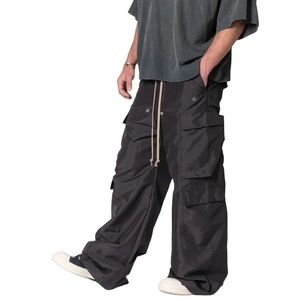 Wholesale Price <b>Oversized</b> Customized Baggy Fit Drawstring Nylon <b>Cargo</b> Pockets Stacked Men <b>Pants</b> BY BS 2026 - Product Image 3