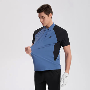 Chemises de sport à col contrasté bicolore, respirantes, douces et confortables, polos de golf performants à 3 boutons, séchage rapide - Product Image 5