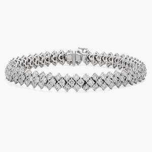 Multi-Row Diamond <b>Bracelet</b> in White Gold - Product Image 1
