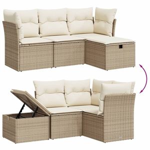 Set Divano da Giardino Beige e Bianco Crema - Product Image 3