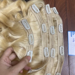 MEJOR VENTA Super Double Drawn Clip-In Hair Extensiones de cabello humano Remy vietnamita Mejor calidad al por mayor Libre de químicos - Product Image 2
