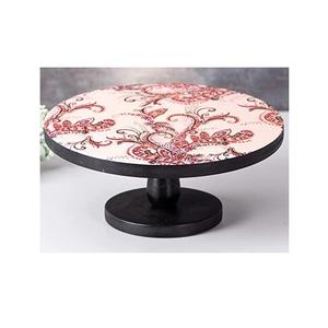 Base para Pastel de Madera con Acabado Natural y Soporte de Metal Negro, Estilo Moderno, Forma Redonda, para Exhibición en Bodas y Fiestas de Cumpleaños - Product Image 1