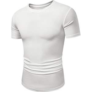 Camiseta de Manga Corta Ajustada Personalizada para Hombre, 280g, para Gimnasio, Cuello Redondo, Estilo Longline, Verano, Teñida con Hilo, Ajustada - Product Image 2