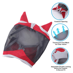 Masque anti-mouches en PVC personnalisable et confortable pour l'équitation, protection faciale respirante de haute qualité, couleur et logo personnalisés - Product Image 3