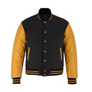 Chaqueta Varsity de Béisbol con Mangas de Lona Bordadas, Tallas Grandes M-4XL, Reversible, Ecológica, Lisa, al por Mayor para Hombre, 10% de Descuento - Product Image 1
