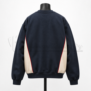 Sweat-shirt à col rond pour homme, en coton molletonné, à blocs de couleur, décontracté, streetwear, manches longues, fabrication sur mesure - Product Image 2