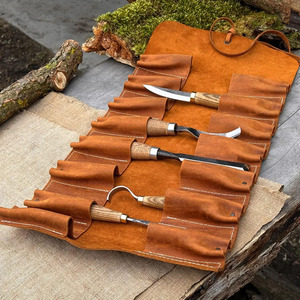 Premium leather <b>tool</b> <b>roll</b> organizer bags wholesale supplier OEM custom branding portable storage export leather <b>tool</b> <b>roll</b> - Product Image 4
