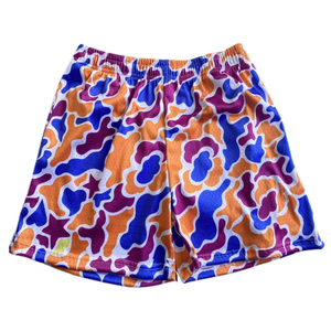 Shorts de sport basiques pour hommes grandes tailles en polyester et maille, avec logo personnalisé imprimé par transfert thermique sur le devant, coupe classique - Product Image 4
