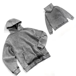 Sudadera con capucha gris para hombre, corte regular, informal, de algodón, felpa francesa, color sólido, con bolsillos, para otoño. - Product Image 4