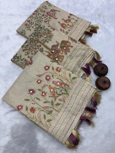 Sari de algodón suave de primera calidad con borlas y trabajo aari, sari de diseño artesanal étnico para uso festivo, proveedor mayorista de la India. - Product Image 3