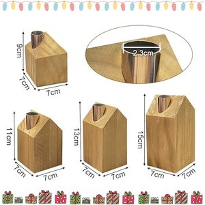 Centro de mesa navideño elegante con etiqueta privada, con bayas rojas, velas y ramas verdes para decoración de mesa - Product Image 4