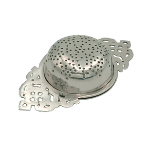 Elegant Metal Handwoven Brushed Shiny Brass <b>Tea</b> Strainer With Long Two Side Handle for Kitchenware Loose Leaf <b>Tea</b> <b>Infuser</b> - Product Image 3