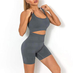 Women High Waisted Yoga Shorts <b>Tummy</b> <b>Control</b> Butt Lift Activewear Shorts Seamless Ribbed Women Yoga Shorts High Stretch - Product Image 4