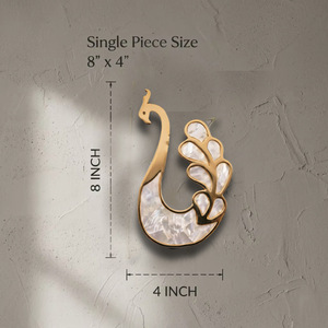 Peacock Shape Brass Wardrobe Handle Mother Of Pearl Inlay European Style Durable Furniture <b>Door</b> Pull - Product Image 6