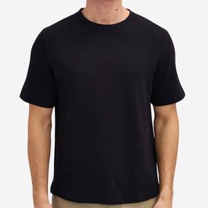 BlanqWear T-shirt formel à manches courtes et col rond pour homme, coupe classique, en molleton de soie/coton premium 280g, antibactérien, séchage rapide - Product Image 3