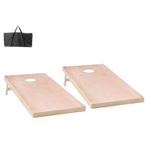 Set da Cornhole in Legno Massello Portatile 4x2 piedi, Tavole da Gioco per Interni/Esterni per Adulti, Tavola da Lancio Cornhole - Product Image 1