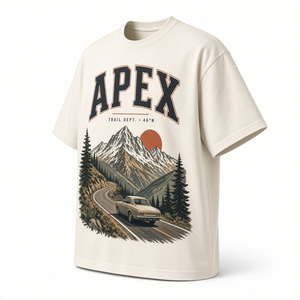 Apex Trail Dept Mountain Road Car Print T-shirt à manches courtes pour hommes, coupe régulière, col rond, jersey décontracté en coton - Product Image 1