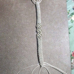 Tobillera elegante de macramé de latón macizo con Cuentas pequeñas, Acorde ajustable, chapado en oro rodio, regalo de boda de San Valentín para esposas - Product Image 3