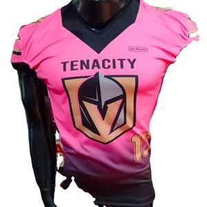 Camiseta de fútbol americano de talla grande y pantalones con almohadilla transpirable estirable calidad fotos reales sublimación bordada ropa corta - Product Image 1