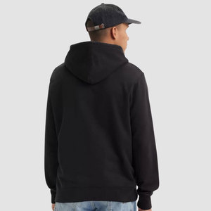 Sweat-shirt noir pour homme, coupe classique, couleur unie, pull décontracté avec poche avant, en molleton de coton tricoté, pour l'automne - Product Image 2