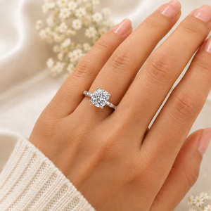 Brilliant <b>Cushion</b> Cut Lab Grown Diamond <b>Ring</b> 925 Silver 9kt, 14kt, 18kt Gold Diamond <b>Rings</b> for Women's Engagement <b>Ring</b> - Product Image 2