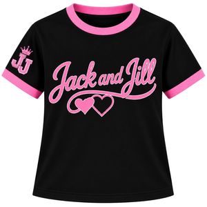 แจ็คแอนด์จิลเสื้อยืดผู้หญิงแบบถักลายริบ แขนสั้น คอกลม ผ้าฝ้ายนุ่มสบาย น้ำหนักเบา เสื้อผ้าแฟชั่นสำหรับทุกวัน - Product Image 1