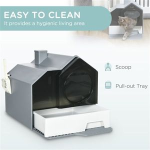Lettiera Automatica per Gatti - Misura XXL, Ampio Spazio Interno, Facile da Pulire, in Plastica, Grande Capacità, Forma Quadrata - Product Image 1