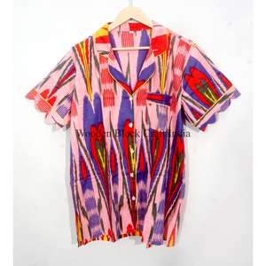 Conjunto de Pijama de Verano para Mujer, Transpirable, 100% Algodón, Manga Corta, Estampado Floral, Camiseta de Dormir Suave de Secado Rápido, Lavable a Máquina - Product Image 3