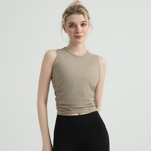 Camiseta Corta sin Mangas para Mujer, Tejida, Transpirable, Informal, 100% Algodón, Estilo Básico - Product Image 5
