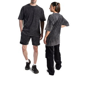 T-shirt délavé pour homme, coton doux, col rond, manches courtes, effet délavé, style streetwear décontracté, tenue d'été confortable - Product Image 1