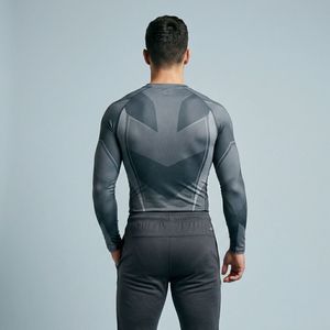 Maillot de compression athlétique à manches longues pour homme, imprimé par sublimation, idéal pour le BJJ, la gym, l'entraînement et comme couche de base pour le fitness - Product Image 2
