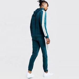 Ensemble de survêtement de luxe personnalisé noir surdimensionné avec sweat à capuche zippé et pantalon de jogging en coton de haute qualité, deux pièces, avec strass - Product Image 5