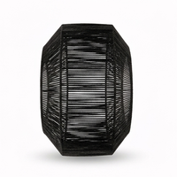 Lanterne suspendue de Noël en rotin naturel fait main, élégante, style bohème côtier, écologique, noir, lustre de plafond