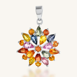 Colgante de Zafiros Múltiples en Plata de Ley 92.5 KLSP-50188 - Product Image 1