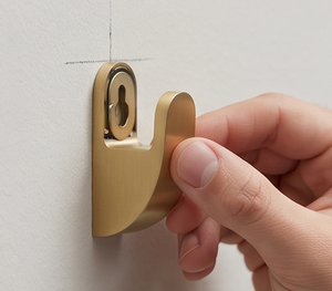 Minimalist Metal Wall <b>Hooks</b> Brushed Gold Finish Anti Rust Wall Mounted <b>Hooks</b> For Clothing Storage - Product Image 4