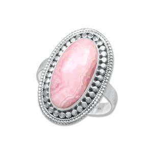 Bague classique en argent massif 925 pour femmes, bijoux en argent sterling 925 avec pierre précieuse rhodochrosite, style bohème, bague faite à la main, cadeau - Product Image 2